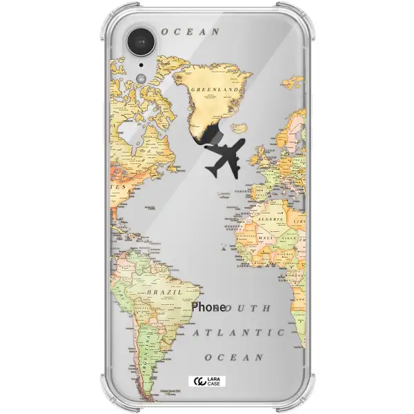 Travel Map Apple iPhone XR Clear PC Case