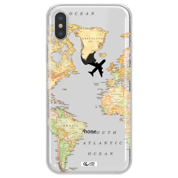 Travel Map Apple iPhone XS Clear TPU Case