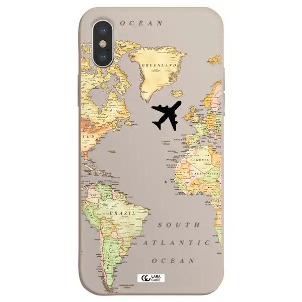 Travel Map Apple iPhone XS Silicone Stone Case