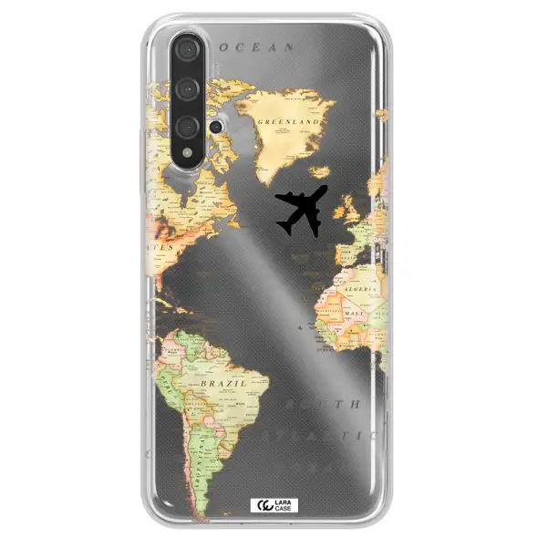 Travel Map Huawei Nova 5t Clear TPU Case