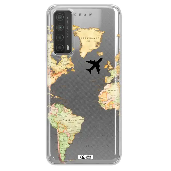 Travel Map Huawei P Smart 2021 Clear TPU Case
