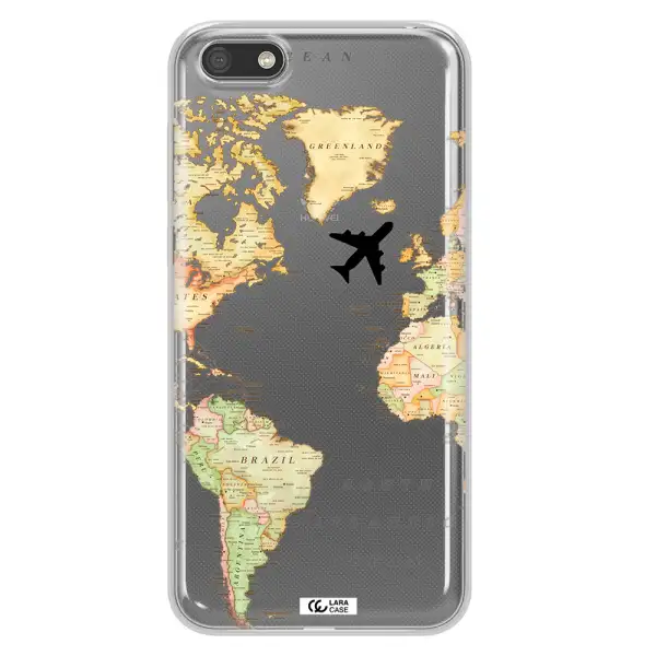 Travel Map Huawei Y5 2018 Clear TPU Case