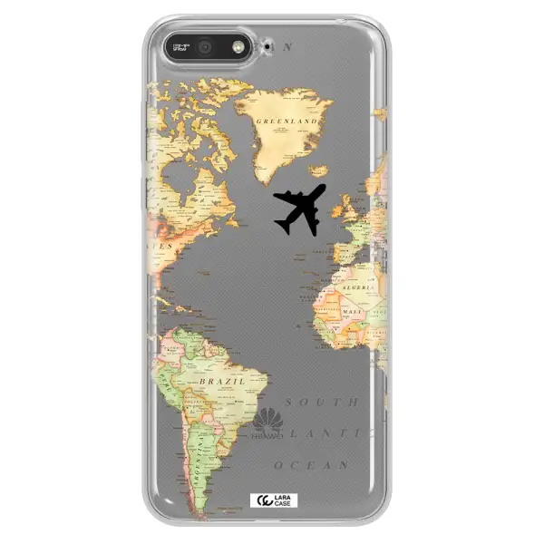 Travel Map Huawei Y6 2018 Clear TPU Case