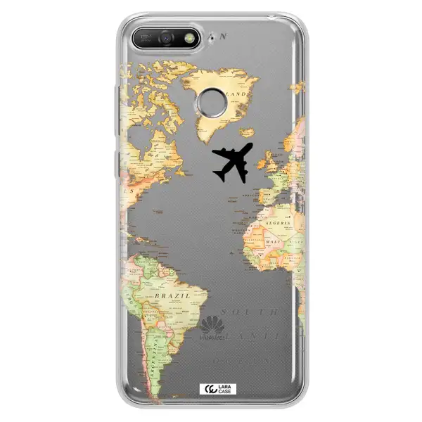 Travel Map Huawei Y6 Prime 2018 Clear TPU Case