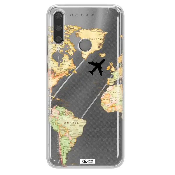 Travel Map Huawei Y6P Clear TPU Case