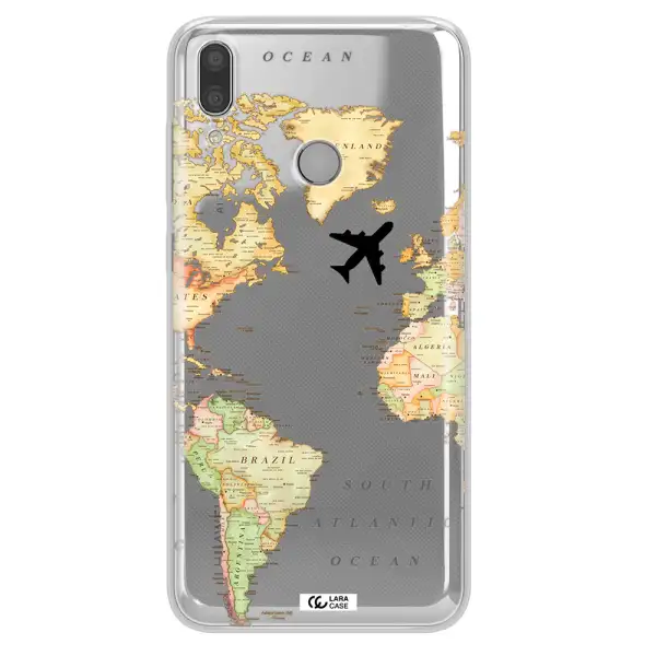 Travel Map Huawei Y7 2019 Clear TPU Case