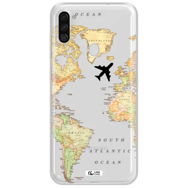 Travel Map Samsung A11 Clear TPU Case