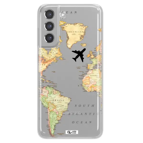 Travel Map Samsung A21 Fe Clear TPU Case