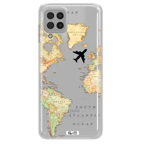 Travel Map Samsung A22 4g Clear TPU Case