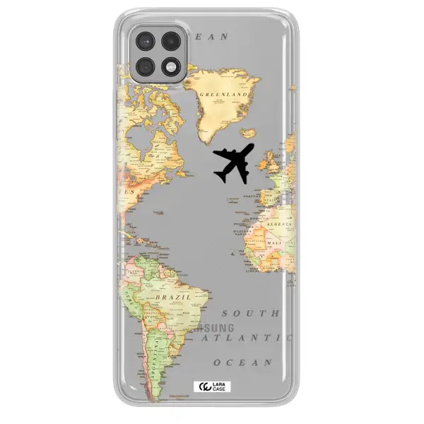 Travel Map Samsung A22 5g Clear TPU Case