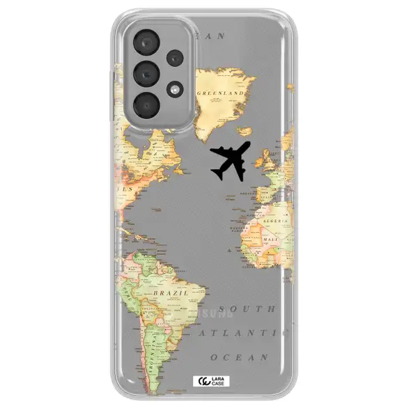 Travel Map Samsung A23 Clear TPU Case