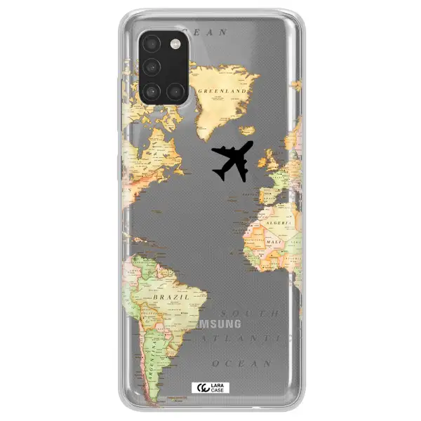 Travel Map Samsung A31 Clear TPU Case