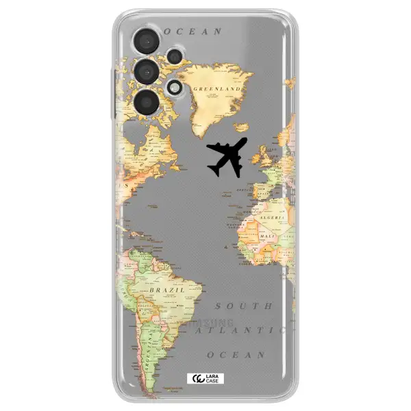 Travel Map Samsung A32 Clear TPU Case