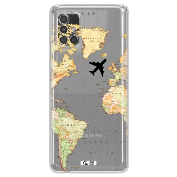 Travel Map Samsung A40S Clear Tpu Case