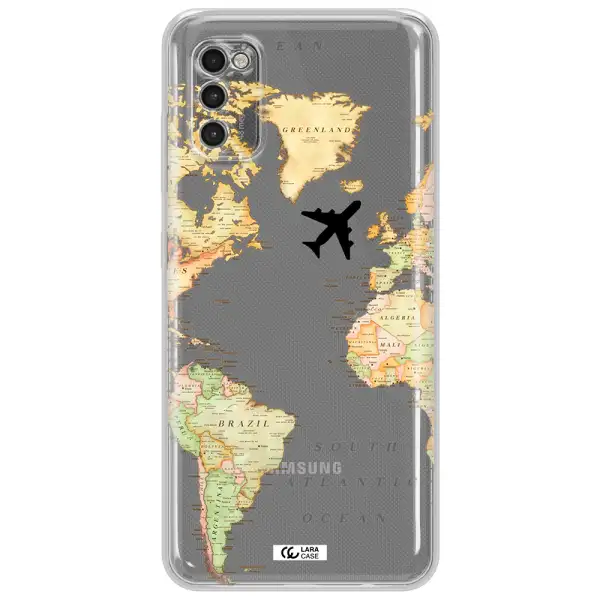 Travel Map Samsung A41 Clear Tpu Case