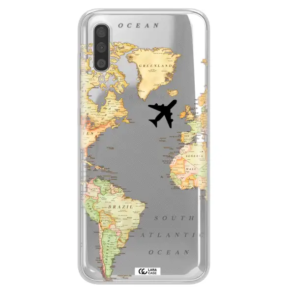 Travel Map Samsung A50 Clear TPU Case