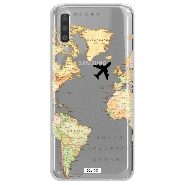 Travel Map Samsung A70 Clear TPU Case