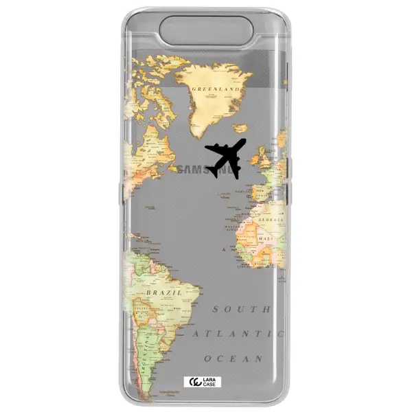 Travel Map Samsung A80 Clear TPU Case