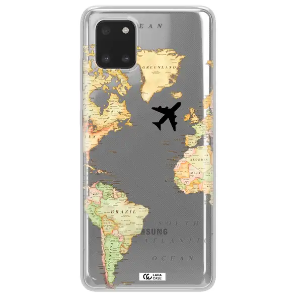 Travel Map Samsung A81 Clear TPU Case
