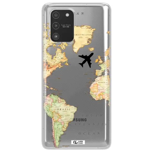 Travel Map Samsung A91 Clear TPU Case