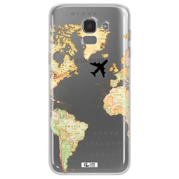 Travel Map Samsung J6 Clear TPU Case