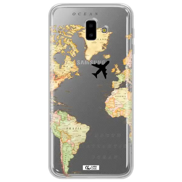 Travel Map Samsung J6 Plus Clear TPU Case