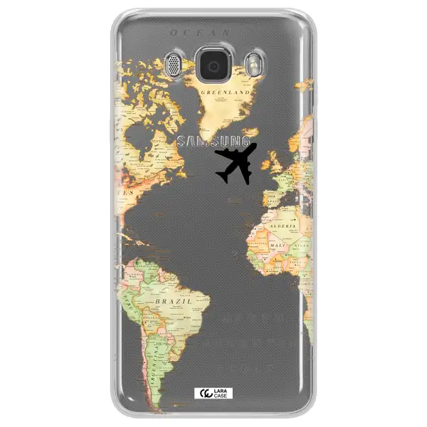 Travel Map Samsung J7 2016 Clear TPU Case