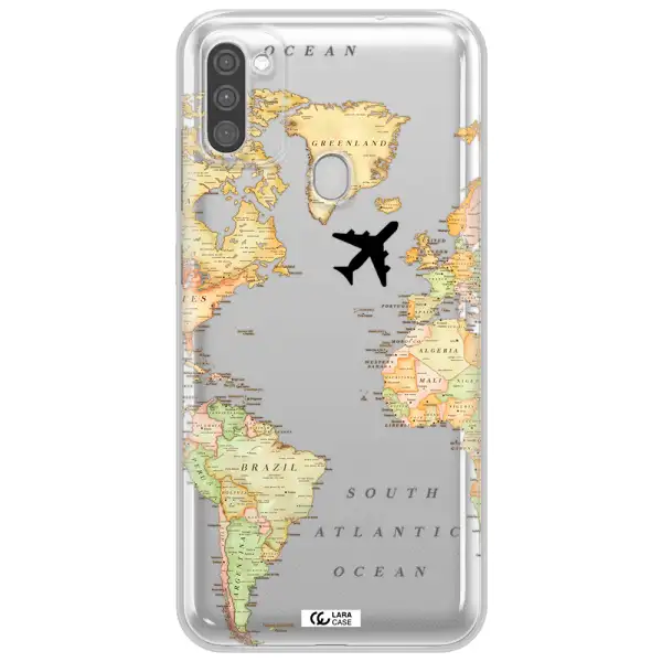 Travel Map Samsung M11 Clear TPU Case