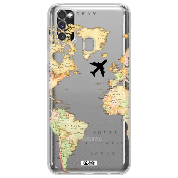 Travel Map Samsung M30S Clear TPU Case