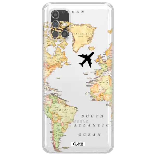 Travel Map Samsung M31S Clear TPU Case