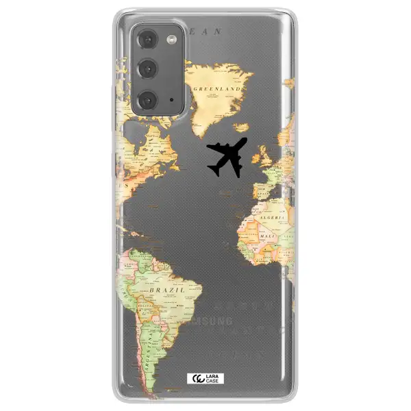 Travel Map Samsung Note 20 Clear TPU Case