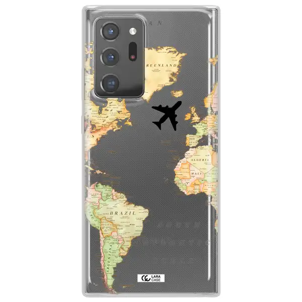 Travel Map Samsung Note 20 Ultra Clear TPU Case