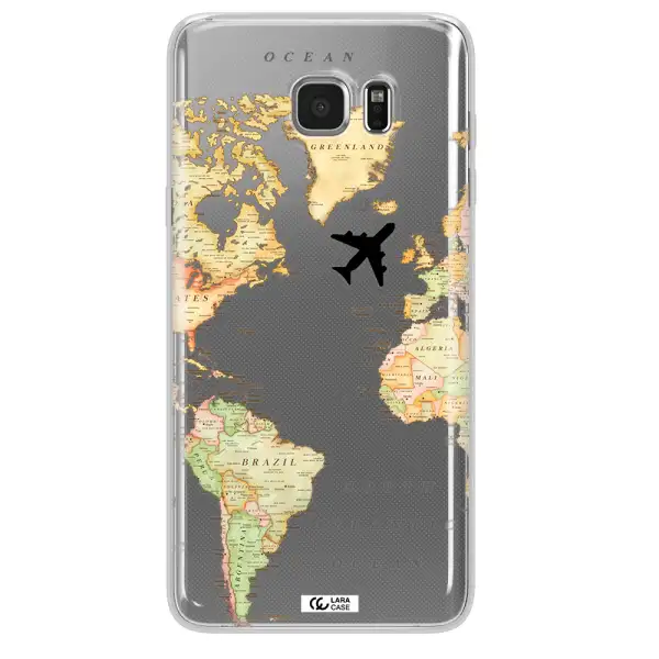 Travel Map Samsung Note 5 Clear TPU Case