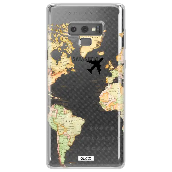 Travel Map Samsung Note 9 Clear TPU Case