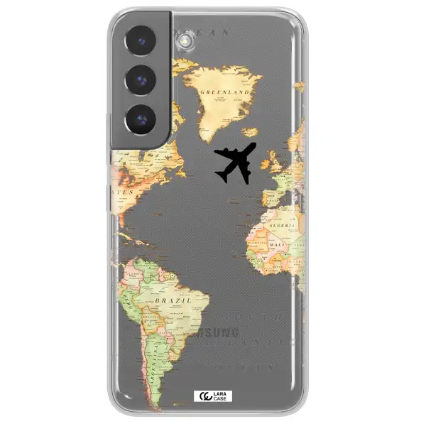 Travel Map Samsung S 22 Plus Clear TPU Case