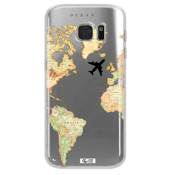 Travel Map Samsung S 7 Clear TPU Case