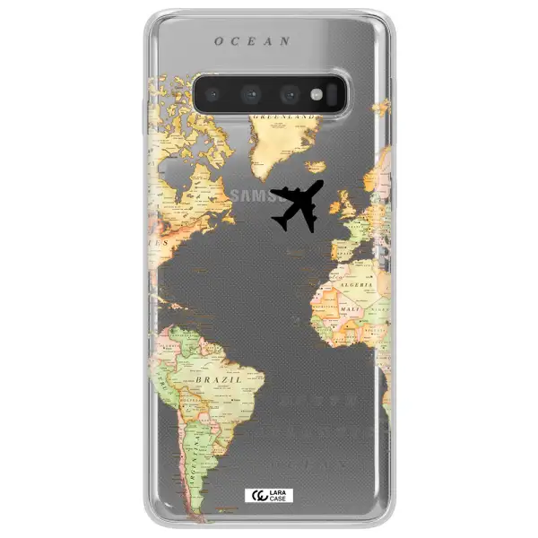 Travel Map Samsung S10 Clear TPU Case