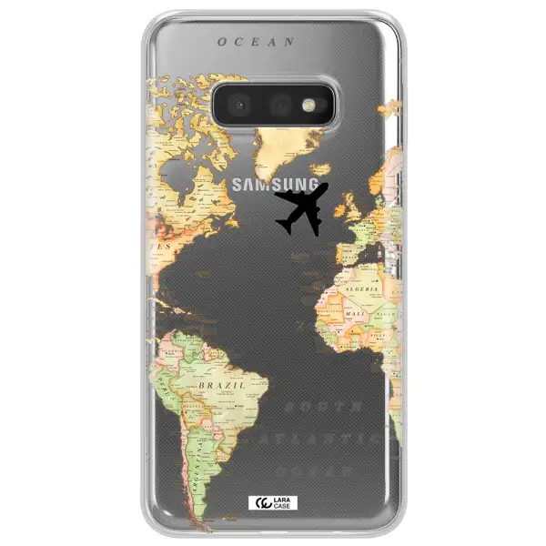 Travel Map Samsung S10e Clear TPU Case