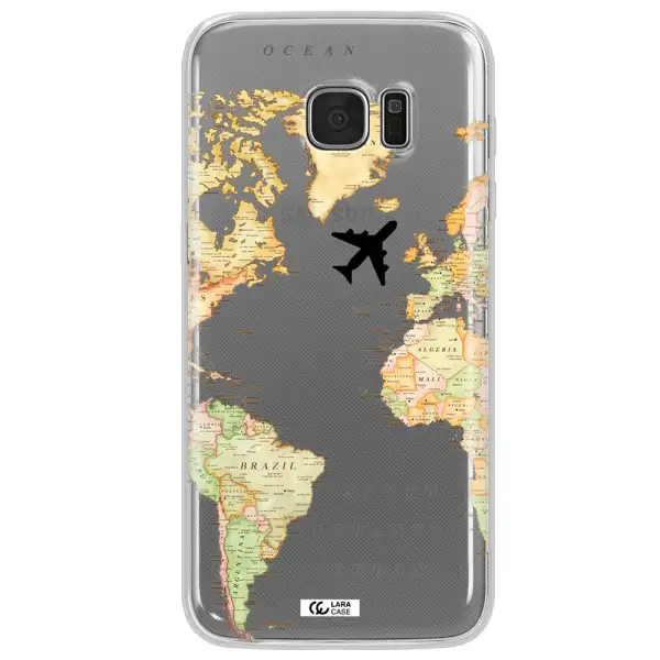Travel Map Samsung S7 Edge Clear TPU Case