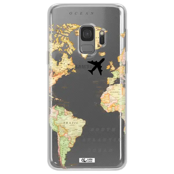 Travel Map Samsung S9 Clear TPU Case
