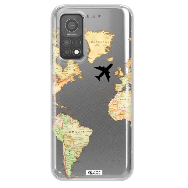 Travel Map Xiaomi Mi 10 T Pro Clear TPU Case