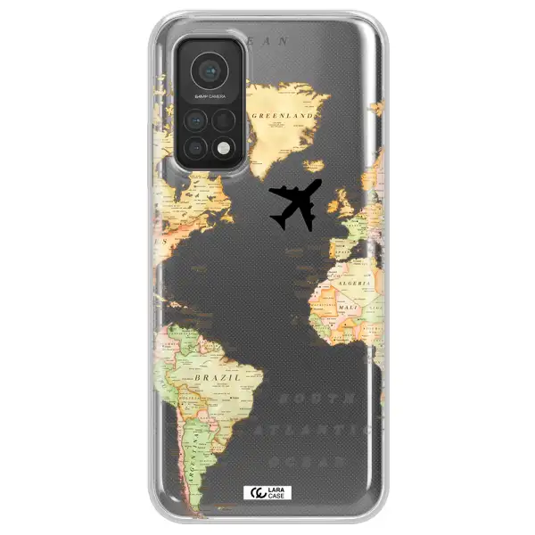 Travel Map Xiaomi Mi 10T Clear TPU Case