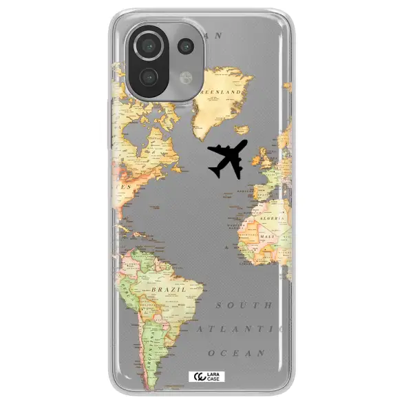 Travel Map Xiaomi Mi 11 Lite Clear TPU Case