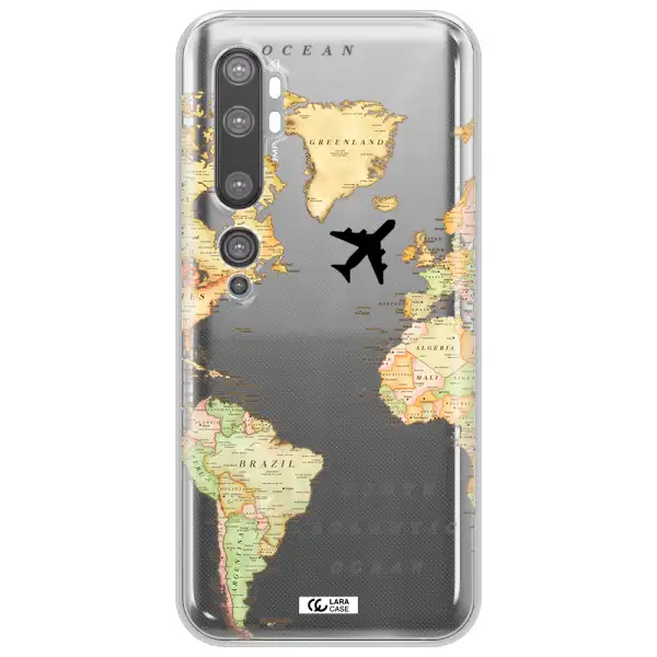 Travel Map Xiaomi Mi Note 10 Clear TPU Case