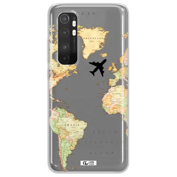 Travel Map Xiaomi Mi Note 10 Lite Clear TPU Case