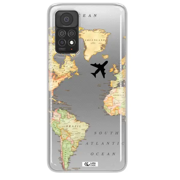 Travel Map Xiaomi Note 11 Pro Clear TPU Case