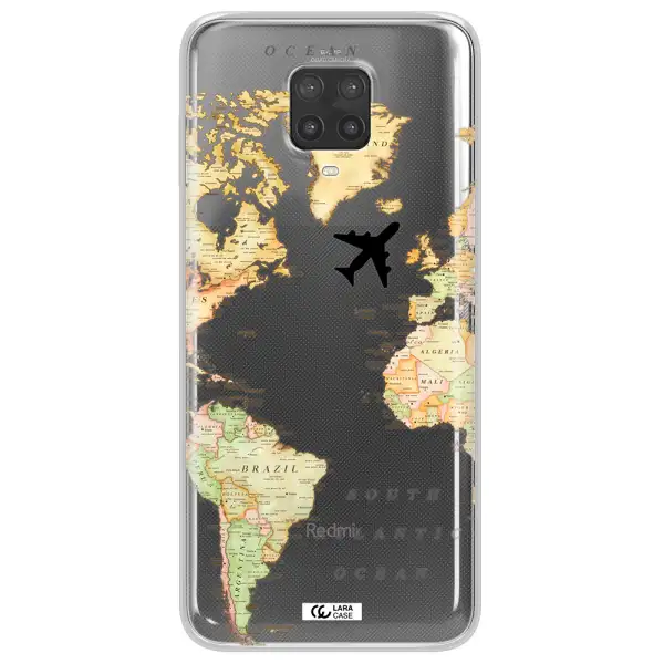 Travel Map Xiaomi Note 9 Pro Clear TPU Case