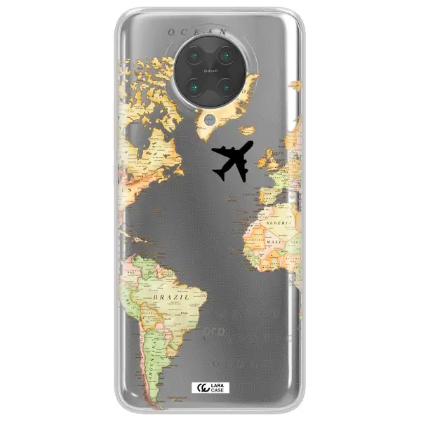 Travel Map Xiaomi Poco F2 Pro Clear TPU Case