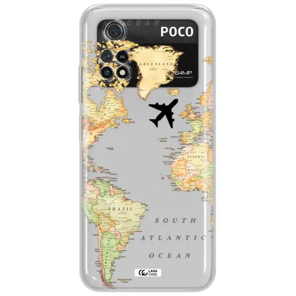 Travel Map Xiaomi Poco M4 Pro 4G Clear Tpu Case