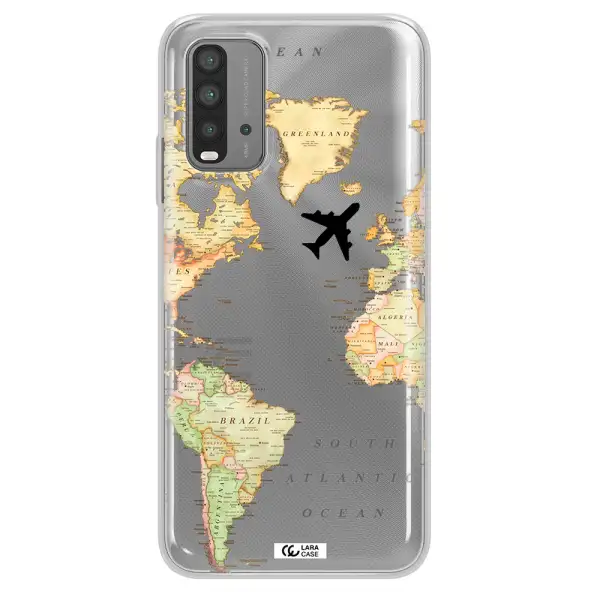 Travel Map Xiaomi Redmi 9T Clear TPU Case